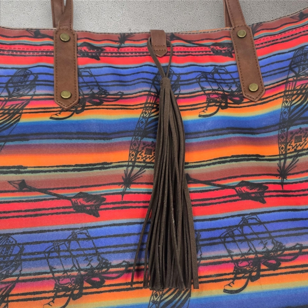 Catchfly Western Multi-color Tote Shoulder Bag - Picture 3 of 15